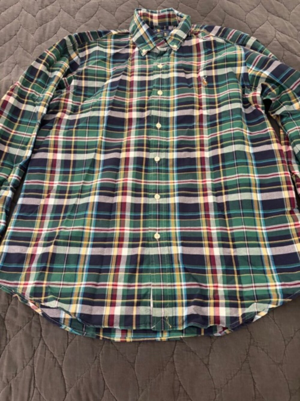 Polo Ralph Lauren Classic Fit Long Sleeve Button Down Plaid Shirt LG